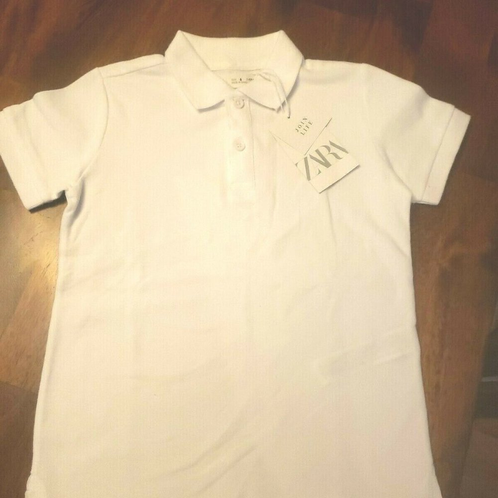 ZARA KIDS Boys Size 6 White NWT NEW POLO Shirt